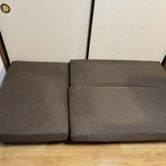 【2人掛けソファ】オットマン付き！ソファにもベッドにもの画像