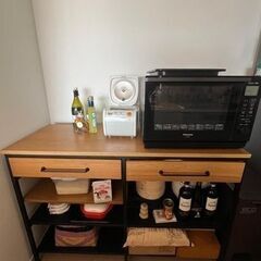 LOWYA [幅120] キッチンカウンター スチール脚使用 レンジ台 キッチン収納 キャビネットの画像