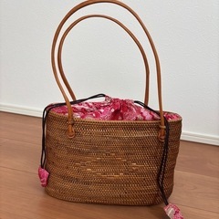 【未使用品】カゴバッグ　アタバッグ　巾着の画像