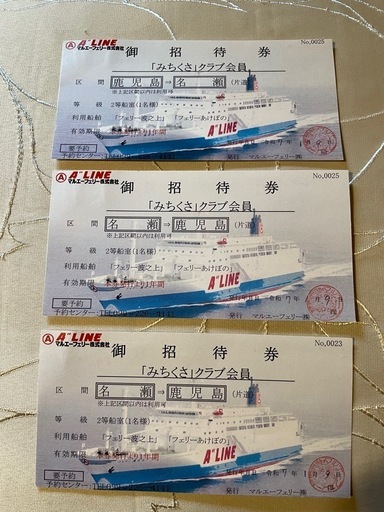 マルエーフェリー　鹿児島⇄名瀬チケット