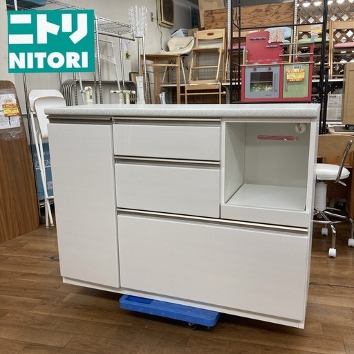 ジモティー限定価格！S732 ⭐ NITORI ニトリ キッチンカウンター アルミナ２ 幅120.5cm USED 綺麗
