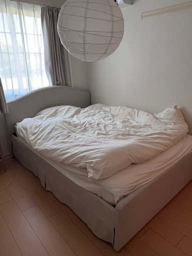 IKEA ダブルベット　ベットフレーム　【マットレス付】