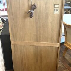 ★美品！★ガラスキャビネット キュリオケース 飾り棚 照明付 コンパクト ナラ材【マジカルスケッチ】の画像