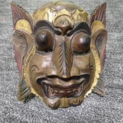 木彫りお面　インドネシア　バロン　聖獣　の画像