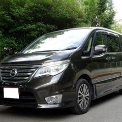 車検満タン セレナハイブリッド 後期 エマージェンシーブレーキ ナビ フルセグTV Bluetooth フリップダウンモニター アラウンドビューモニター 両側パワスラ インテリキー クルコン LEDライト ETCの画像