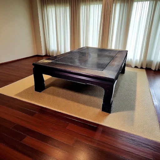 黒檀 高級座敷机 座卓 テーブル 昭和ビンテージ 昭和レトロ 高級和家具 美品