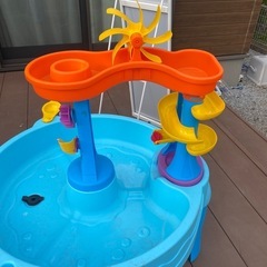子供の水遊びの画像