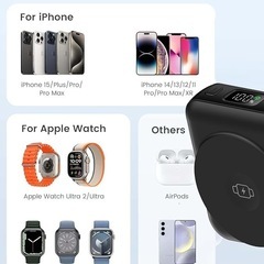 【3IN1】Magsafe対応 モバイルバッテリー 大容量 10000mAh iPhone Androidの画像