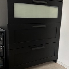IKEA イケア　チェスト　3段　ブラックの画像