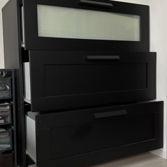 IKEA イケア　チェスト　3段　ブラックの画像