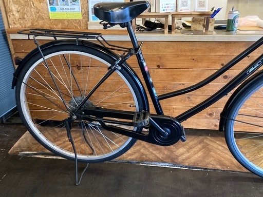 【SALE！8月末まで防犯登録無料！後輪タイヤ・後輪チューブ新品！】シングルギア　27インチ自転車　ブラック