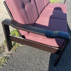 🉐オールドカリモク　karimoku　セパレート式　三人掛けソファ　3人掛けソファ　ソファー　ブランド家具　高級家具　ヴィンテージ　ビンテージ　アンティーク　昭和レトロの画像