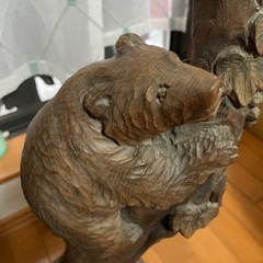 レトロ　熊の木彫り　の画像