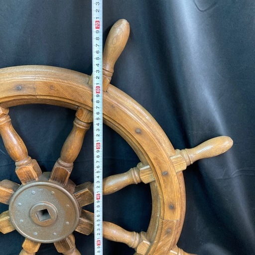 舵 木製 直径約70cm インテリア 船舵 ラットハンドル (北海道の大石