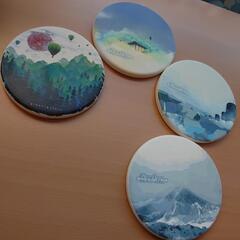【出品多数】くすみカラーがかわいい珪藻土コースターの画像