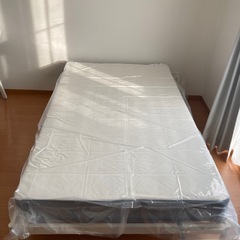 【美品】IKEA ダブルベッド 白 MALM bed frame, high, white, 120x200 cm - IKEA