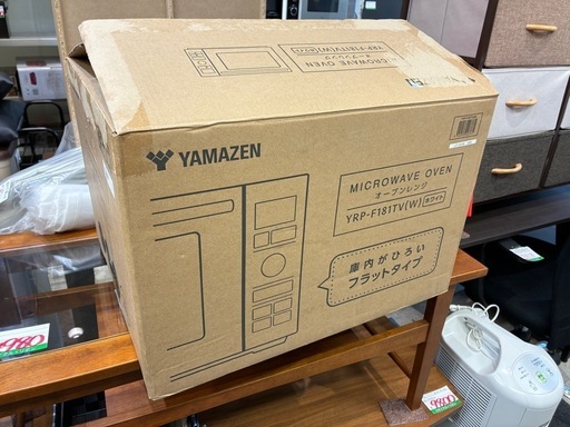 8月購入 開封のみ 未使用 ホワイト 山善 フラットタイプ オーブンレンジ YRP-F181TV