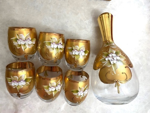 ベネチアングラス　デカンタ&グラス6個