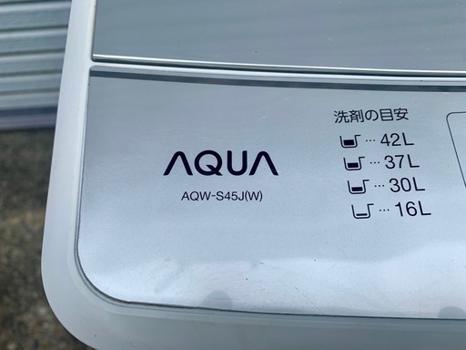 【値下げ】【激安】全自動洗濯機　アクア　4.5kg  21年製　AQW-S45J