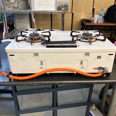 K2508-380 Paloma ガステーブル PA-S42H-R ホワイト 2019年製 LPガス用 動作確認済み キズ汚れ有り　の画像