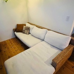 バリ風 L字ソファ【今ならクッションも付けます！】