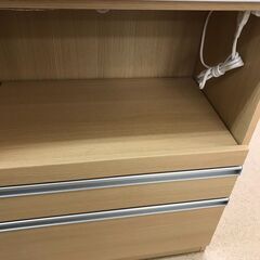 【ジャングルジャングル岩出店】【B34】食器棚 ナチュラル 幅105cm×奥行44cm×高さ184cm 中古 家具 和歌山 岩出市 紀の川市 海南市の画像