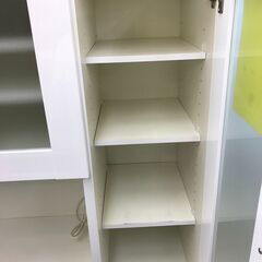 【ジャングルジャングル岩出店】【B35】食器棚 ホワイト 幅91cm×奥行45cm×高さ181cm  中古 家具 和歌山 岩出市 紀の川市 海南市の画像