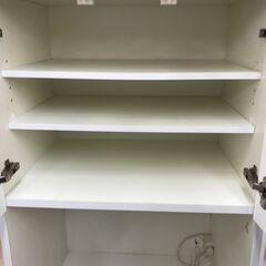 【ジャングルジャングル岩出店】【B35】食器棚 ホワイト 幅91cm×奥行45cm×高さ181cm  中古 家具 和歌山 岩出市 紀の川市 海南市の画像