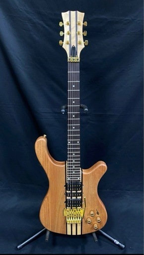 オリジナルスルーネックエレキギター　マホガニーボディ　メープル＆ローズネック