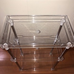 クリア 3段ラック◆透明ラック◆小物収納◆スケルトン ラックの画像