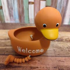 アヒルちゃんwelcome素焼ポット　新品の画像