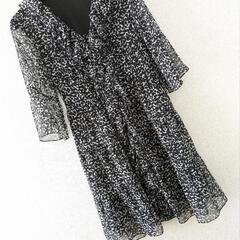 シフォンひざ下ワンピース S〜M細身　の画像