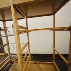 キッチンラック 引き出し、棚付きの画像