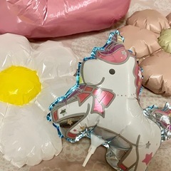 2歳 お誕生日 バルーンセット ケーキ🎂 ユニコーン🦄 お花🌸🌼の画像