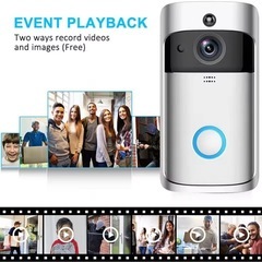 ビデオ付きのスマートドアベル　WiFi接続！　スマホ通知してどこでもビデオ通話！ 防犯カメラとしても！の画像