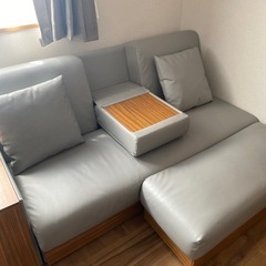 シンプル　ソファーベット　グレー　の画像