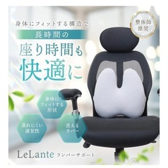 【anan掲載モデル】 LeLante 車 クッション ランバーサポート シートクッション 腰痛 運転席 腰当て 低反発 腰クッション ダークグレー の画像