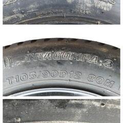 T105/90D12  80M  BRIDGESTONEタイヤ  応急タイヤ(スペアタイヤ / テンパータイヤ) 12㌅ × 3.00B × 4穴 × PCD100mmの画像