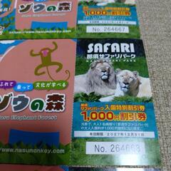 那須サファリパーク割り引き券の画像