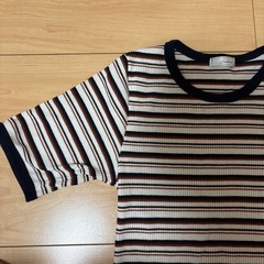 ボーダーニットトップスの画像