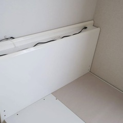 「※9/7まで取引可」ニトリ セミダブルベッド ホワイト 収納付き （マットレス付き)  の画像