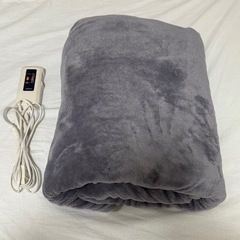 YAMAZEN 電気毛布 掛け敷き兼用 フランネル 188×130cm ラベンダーグレー の画像
