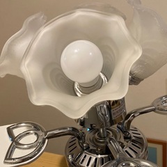 【高級】シーリングライト　ファン付き 木製、金属製、ガラス陶器の画像