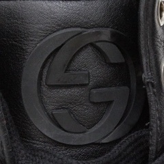 15万新品◆8H=26.5㎝◆GUCCI グッチ 黒GGウェブハイカットスニーカーの画像