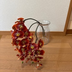 胡蝶蘭 オレンジ アーティシャルフラワー  3本 造花 インテリアフラワーの画像