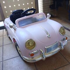 電動乗用玩具 電動乗用ラジコン ドイツオールドタイプ　ピンク　ポルシェの画像