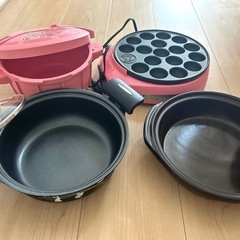 鍋やたこ焼き器 4点まとめての画像