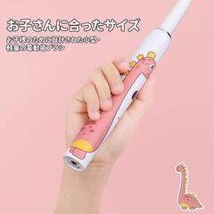 電動歯ブラシ 子供用 かわいいキリン柄 usb充電式 替えブラシ2本の画像
