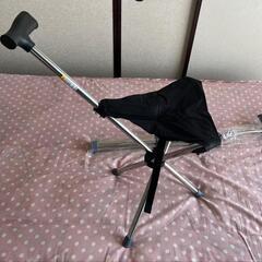 ステッキチェア 軽量 イス 杖 三脚 ステッキ チェアー 椅子 イス　2点セットの画像
