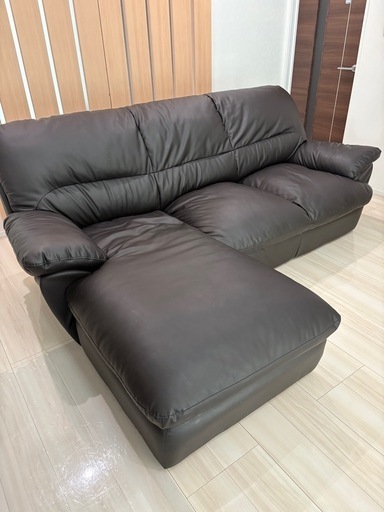 【お値下げ！】さらに20%OFF!ニトリ　3人掛けソファー　レザー